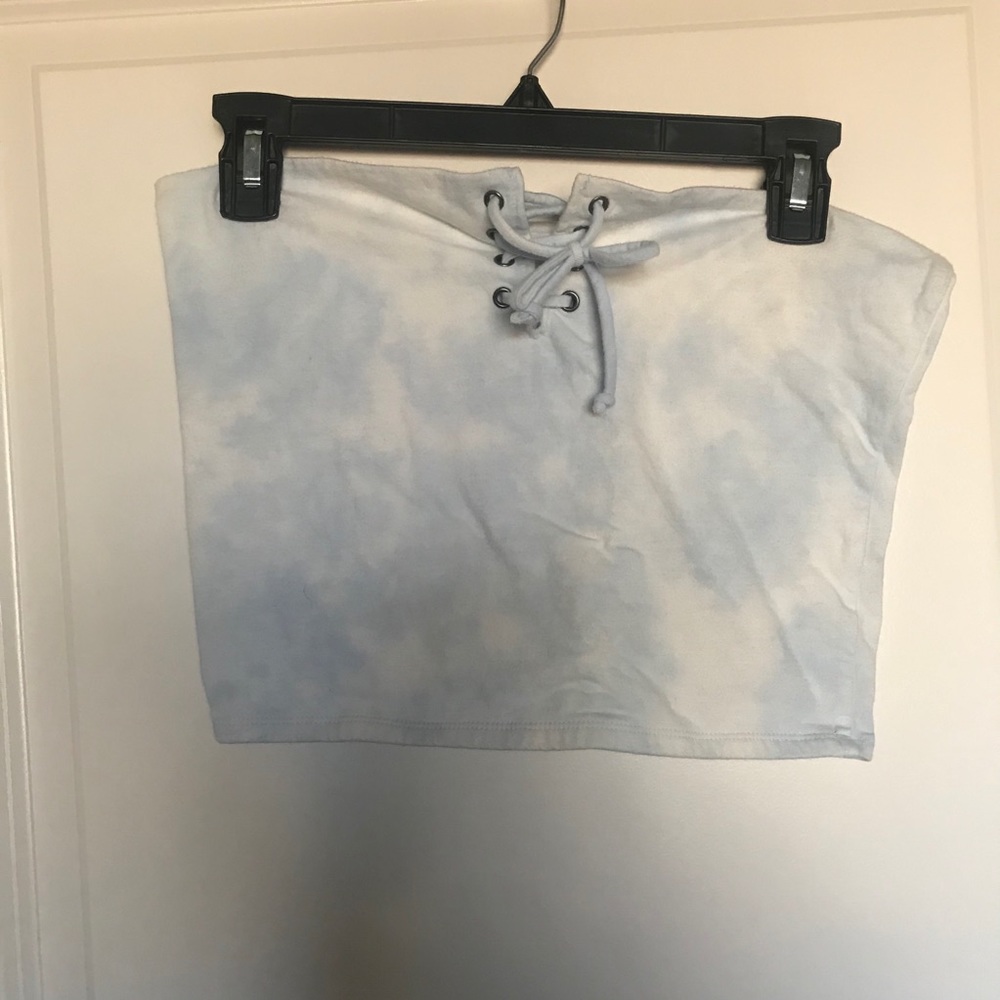 Me to We Women’s Tye Dye Strapless Criss Cross Tube Top